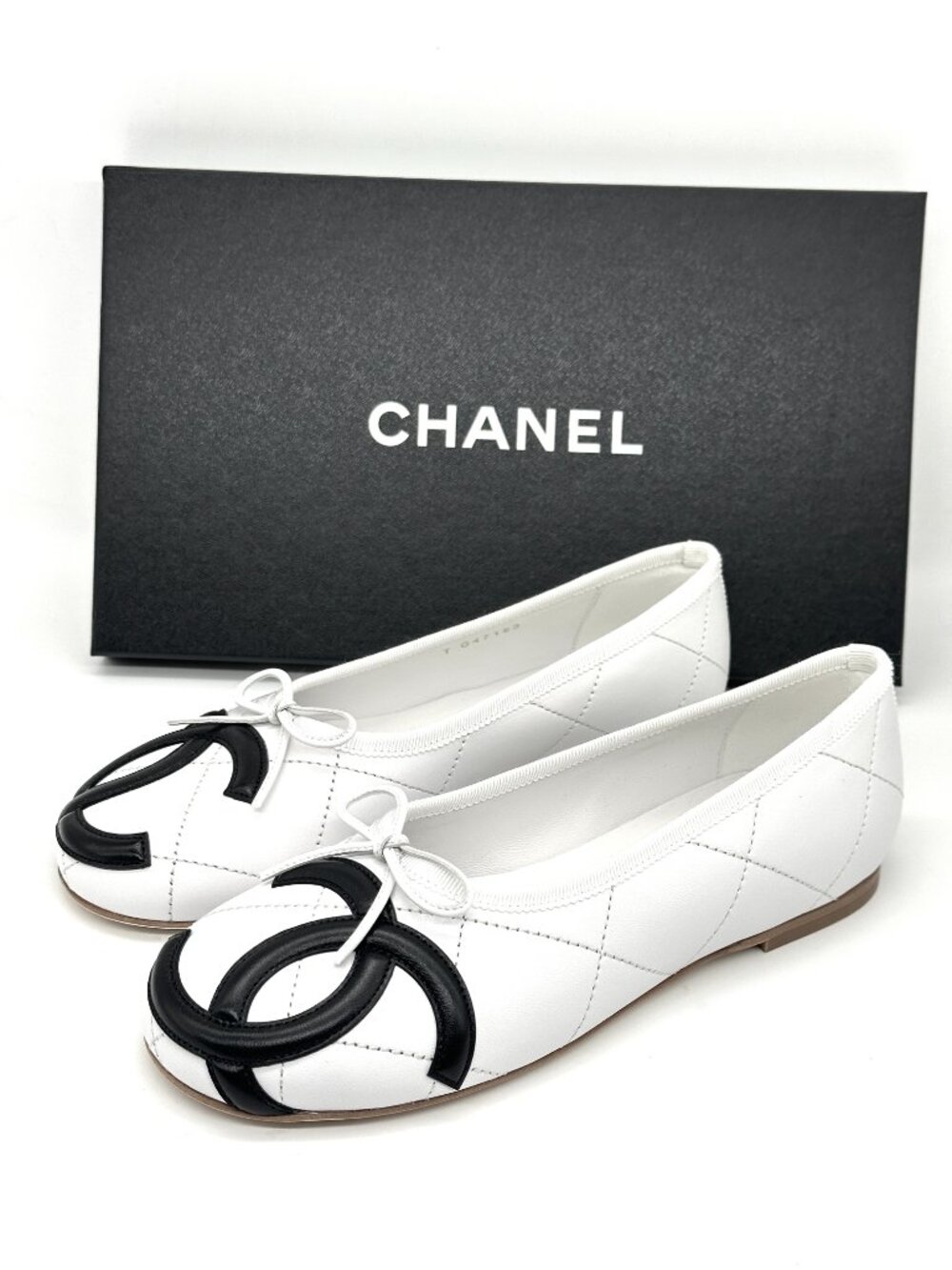 CHANEL 26M Coco Beach Lambskin Leather CC Cambon Bow Ballerina Ballet Flats - Picture 4 of 15